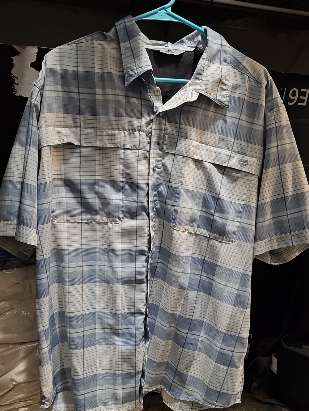 Wrangler Men's Blue Plaid Performance Shirt